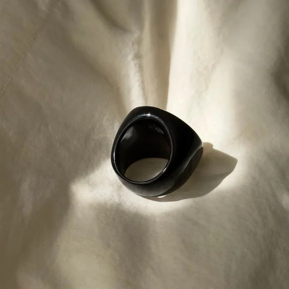 CHANEL Black and Gold Emblem Ring - Picture 8 of 16